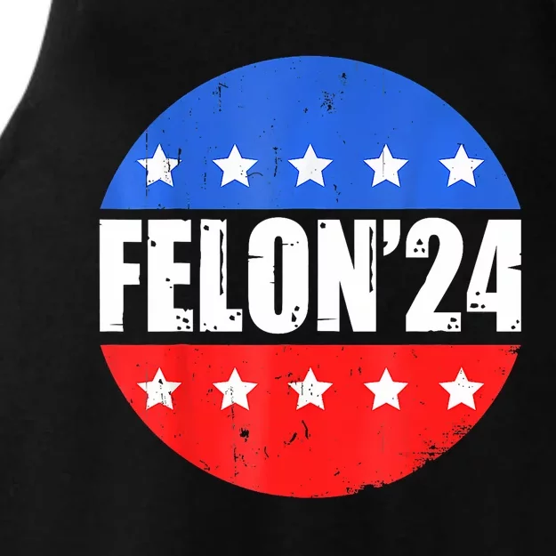 Felon24 Convicted Felon Funny Pro Trump 2024 Ladies Tri-Blend Wicking Tank