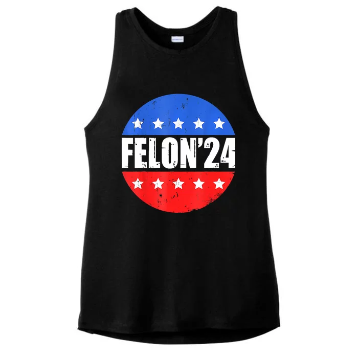 Felon24 Convicted Felon Funny Pro Trump 2024 Ladies Tri-Blend Wicking Tank