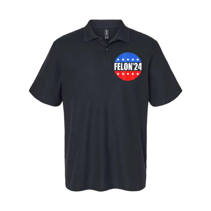 Felon24 Convicted Felon Funny Pro Trump 2024 Softstyle Adult Sport Polo