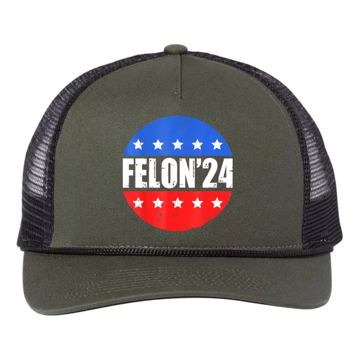 Felon24 Convicted Felon Funny Pro Trump 2024 Retro Rope Trucker Hat Cap