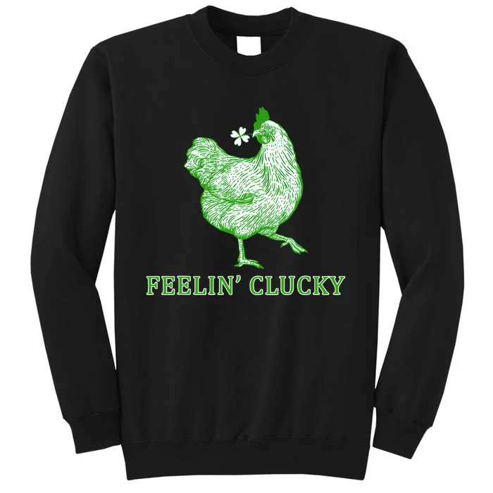 Feeling Clucky Funny Chicken Shamrocks Sweatshirt