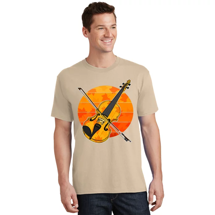 Funny Cute Fall Violin Violinist Autumn Thanksgiving String Player T-Shirt