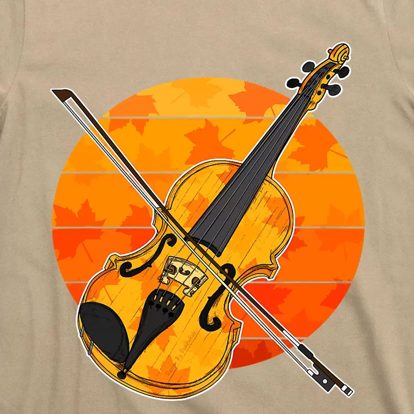 Funny Cute Fall Violin Violinist Autumn Thanksgiving String Player T-Shirt