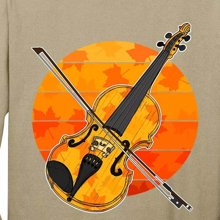 Funny Cute Fall Violin Violinist Autumn Thanksgiving String Player Tall Long Sleeve T-Shirt