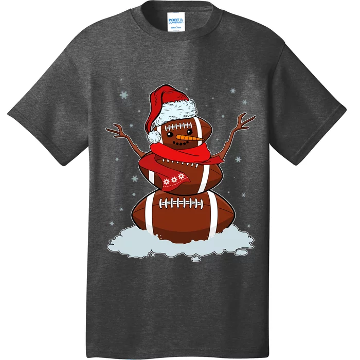 Funny Christmas Football Snowman T-Shirt