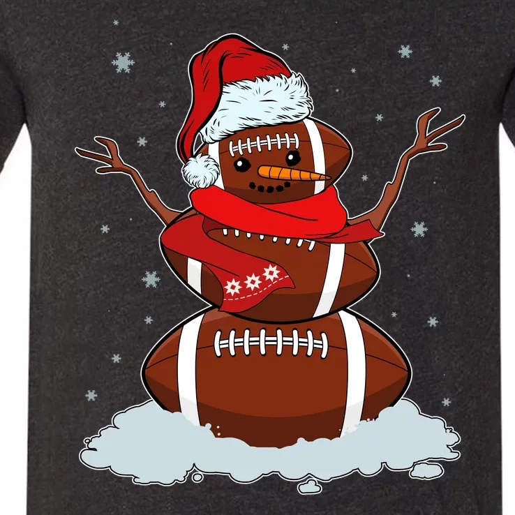 Funny Christmas Football Snowman V-Neck T-Shirt