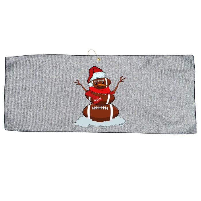 Funny Christmas Football Snowman Large Microfiber Waffle Golf Towel