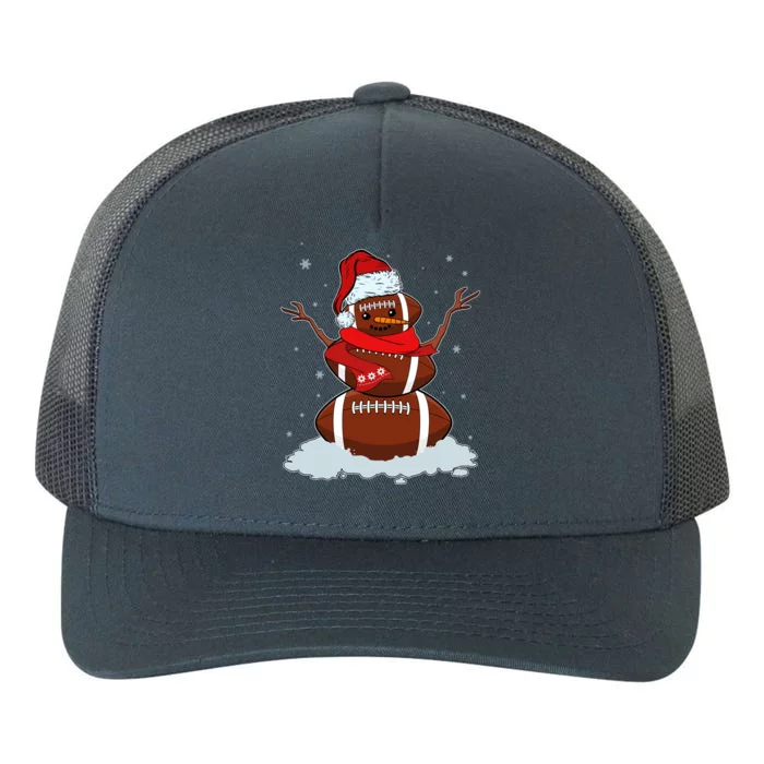 Funny Christmas Football Snowman Yupoong Adult 5-Panel Trucker Hat