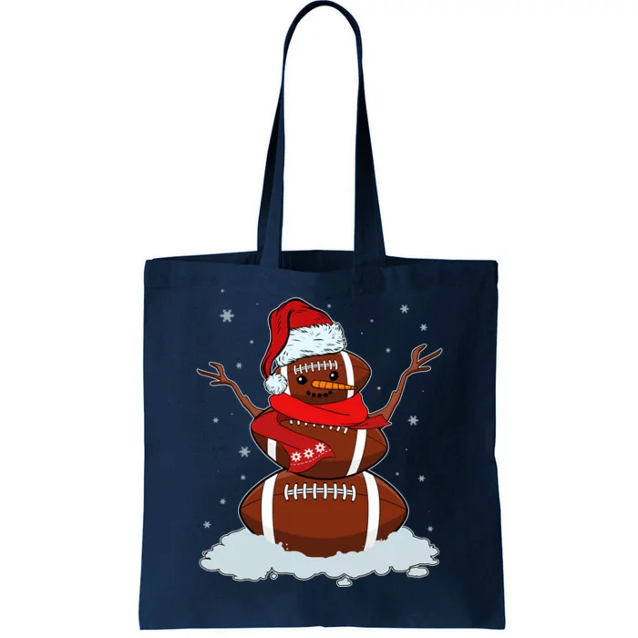 Funny Christmas Football Snowman Tote Bag