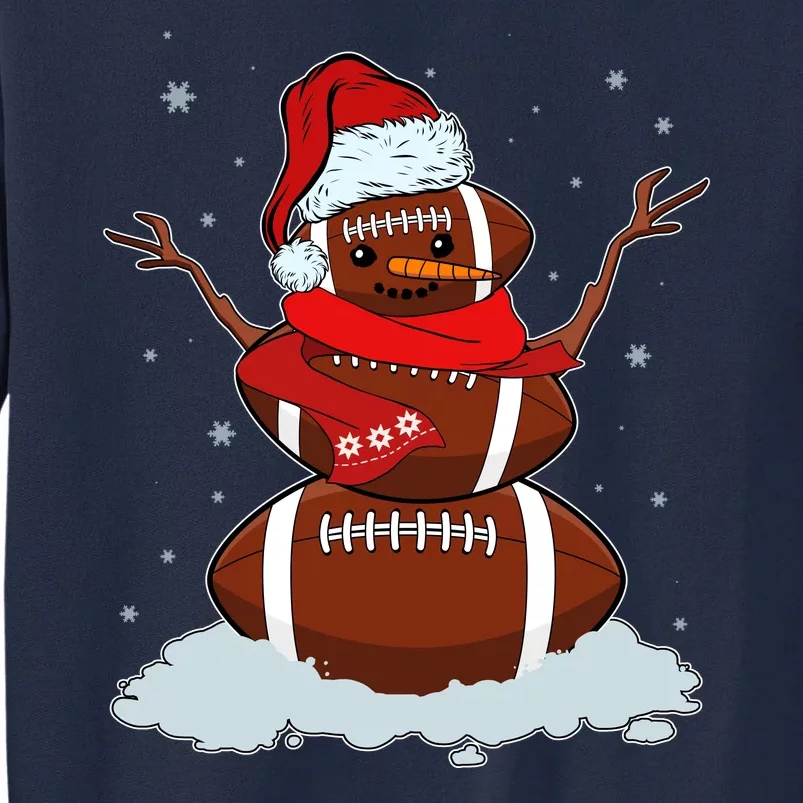 Funny Christmas Football Snowman Tall Sweatshirt