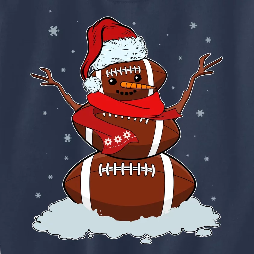 Funny Christmas Football Snowman Kids Sweatshirt