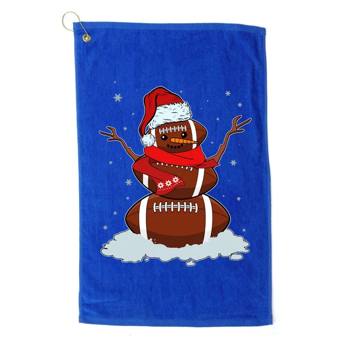 Funny Christmas Football Snowman Platinum Collection Golf Towel