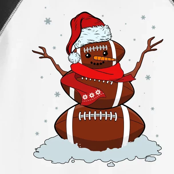 Funny Christmas Football Snowman Toddler Fine Jersey T-Shirt