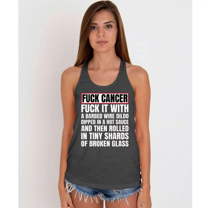 Fuck Cancer Women's Knotted Racerback Tank