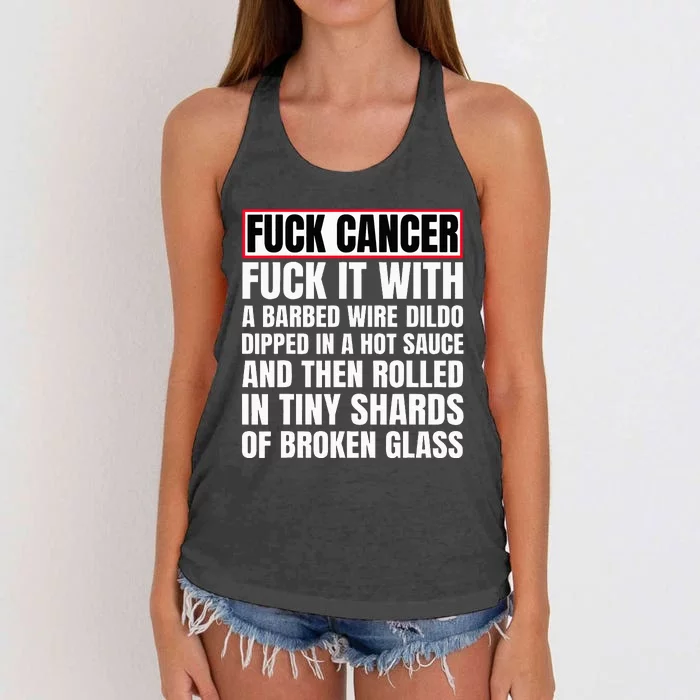 Fuck Cancer Women's Knotted Racerback Tank