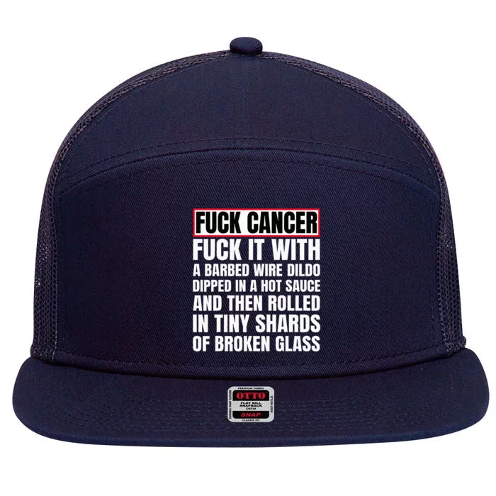 Fuck Cancer 7 Panel Mesh Trucker Snapback Hat