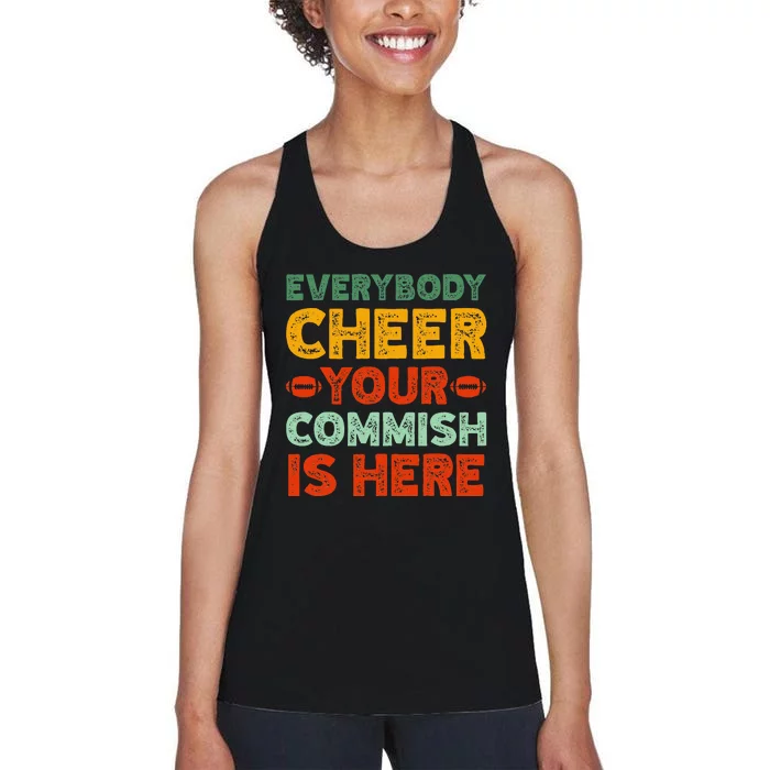 Funny Commish Fantasy Football Commissioner Sarcastic Women's Racerback Tank