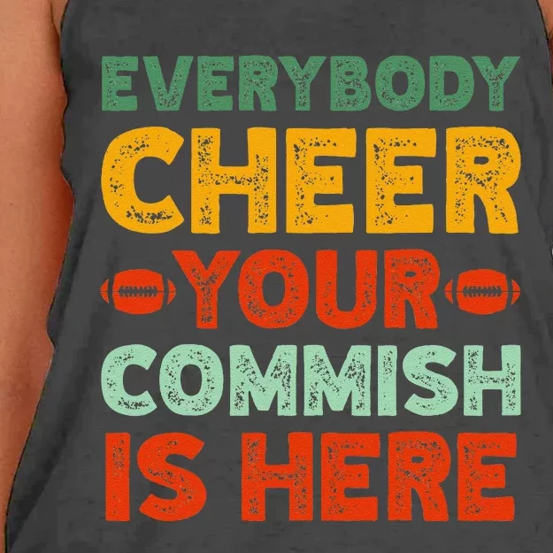 Funny Commish Fantasy Football Commissioner Sarcastic Women's Knotted Racerback Tank