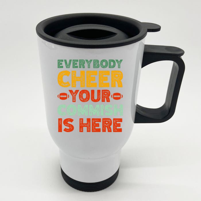 Funny Commish Fantasy Football Commissioner Sarcastic Front & Back Stainless Steel Travel Mug