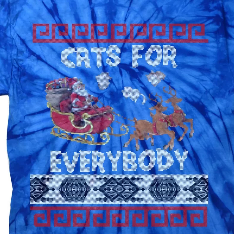 Funny Cats For Everybody Ugly Christmas Sweater Present Cute Gift Tie-Dye T-Shirt