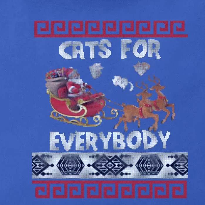 Funny Cats For Everybody Ugly Christmas Sweater Present Cute Gift Zip Tote Bag