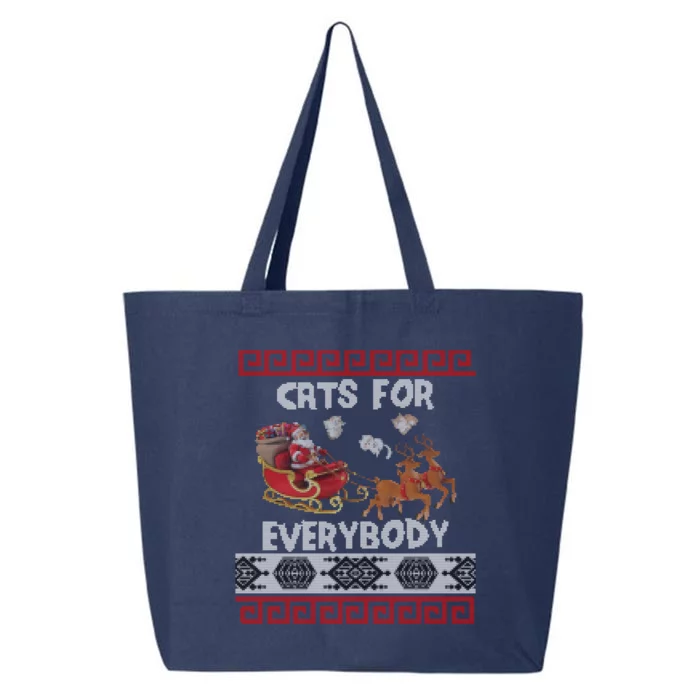 Funny Cats For Everybody Ugly Christmas Sweater Present Cute Gift 25L Jumbo Tote