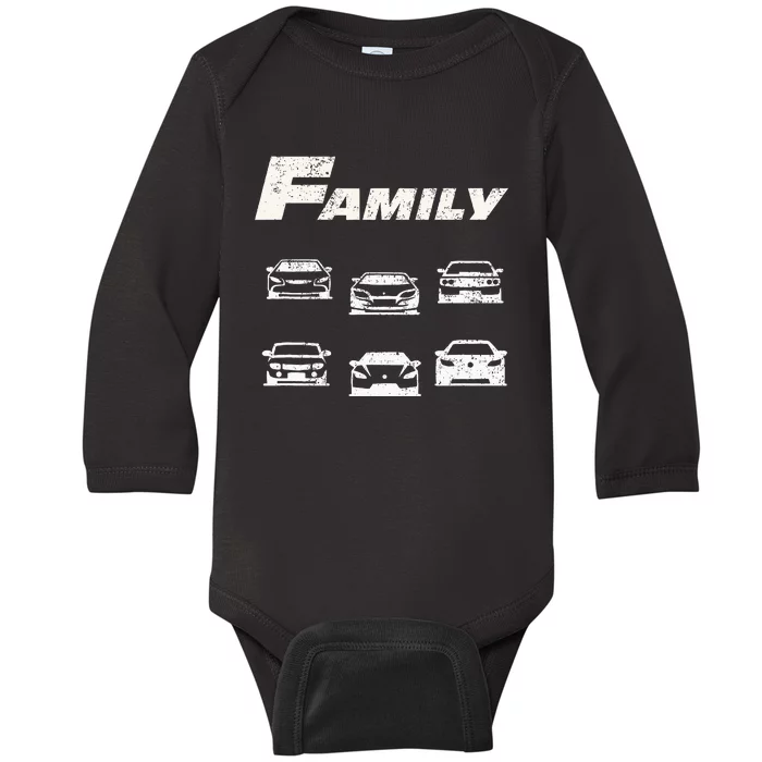 Fast Car Family Funny Baby Long Sleeve Bodysuit