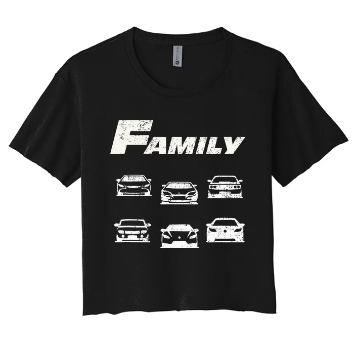 Fast Car Family Funny Women's Crop Top Tee