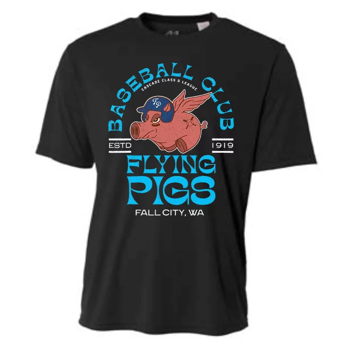 Fall City Flying Pigs Retro Minor League Baseball Team Cooling Performance Crew T-Shirt