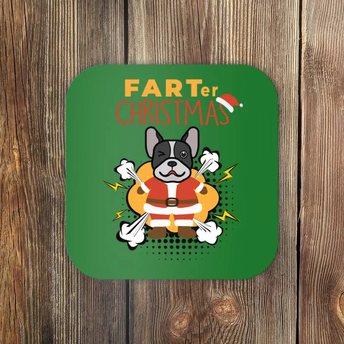 Farter Christmas Funny French Bulldog Christmas Gifts Coaster