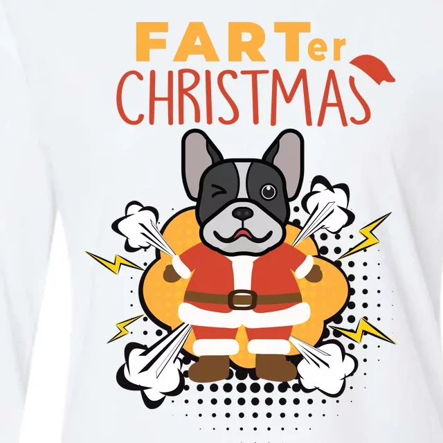 Farter Christmas Funny French Bulldog Christmas Gifts Womens Cotton Relaxed Long Sleeve T-Shirt