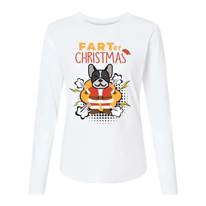 Farter Christmas Funny French Bulldog Christmas Gifts Womens Cotton Relaxed Long Sleeve T-Shirt