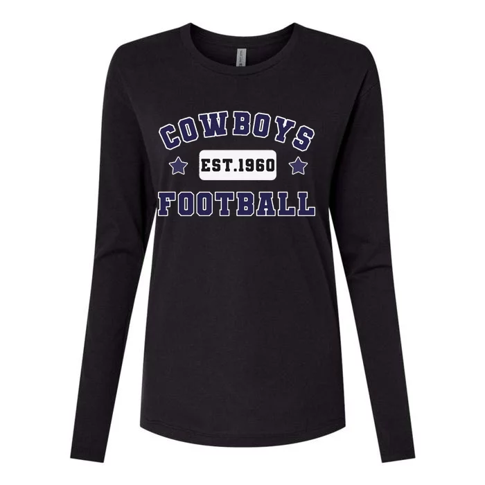 Funny Cowboys Football Est 1960 Womens Cotton Relaxed Long Sleeve T-Shirt