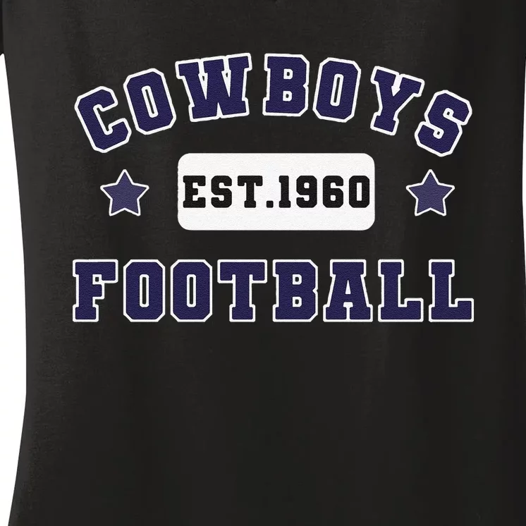 Funny Cowboys Football Est 1960 Women's V-Neck T-Shirt