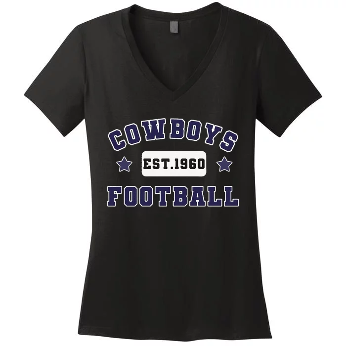 Funny Cowboys Football Est 1960 Women's V-Neck T-Shirt