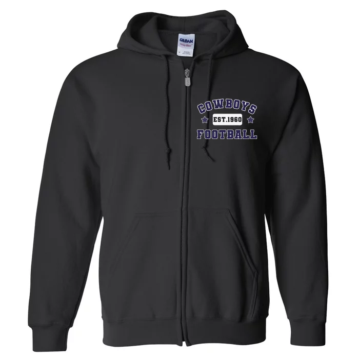 Funny Cowboys Football Est 1960 Full Zip Hoodie