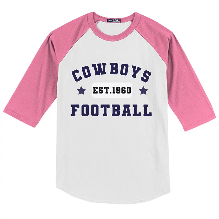 Funny Cowboys Football Est 1960 Kids Colorblock Raglan Jersey