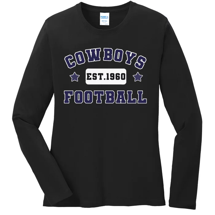 Funny Cowboys Football Est 1960 Ladies Long Sleeve Shirt