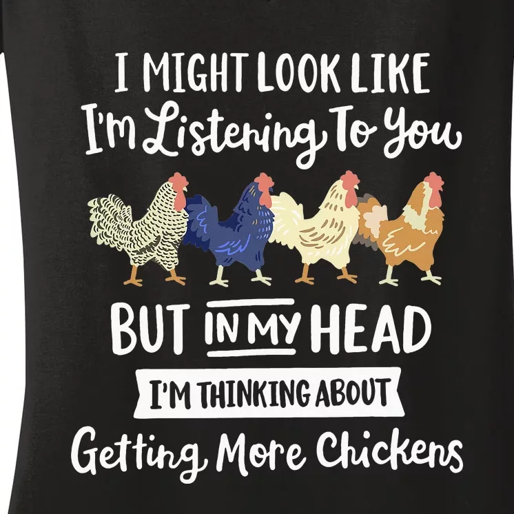 Funny Chicken Farmer Design  Getting A Lot Chickens Women's V-Neck T-Shirt