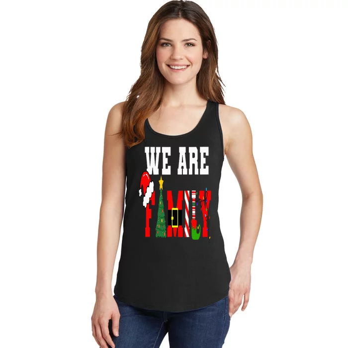 Funny Christmas Family We Are Family Pajamas Matching Ladies Essential Tank