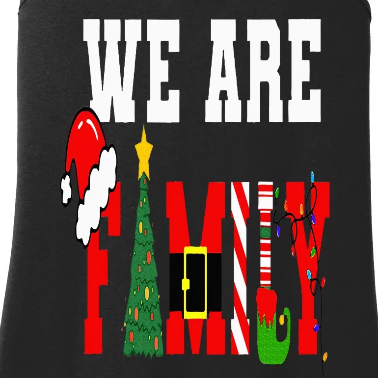 Funny Christmas Family We Are Family Pajamas Matching Ladies Essential Tank