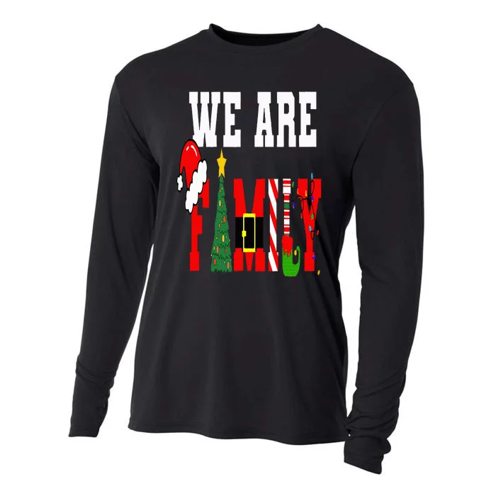 Funny Christmas Family We Are Family Pajamas Matching Cooling Performance Long Sleeve Crew