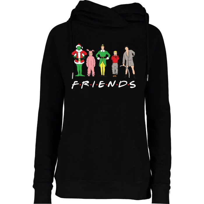 Friends Christmas Family Classic Movies Funny Womens Funnel Neck Pullover Hood