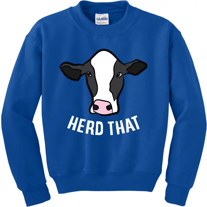 Funny Cow Farming Gift For Cow Farmer Herd That Gift Kids Sweatshirt