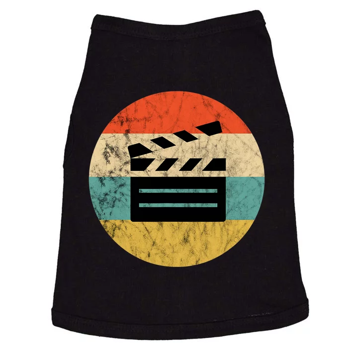 Filmmaker Clapboard Film Director Lover Retro Vintage Sunset Doggie Tank