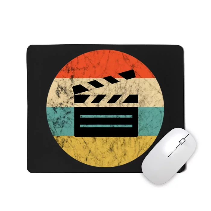 Filmmaker Clapboard Film Director Lover Retro Vintage Sunset Mousepad