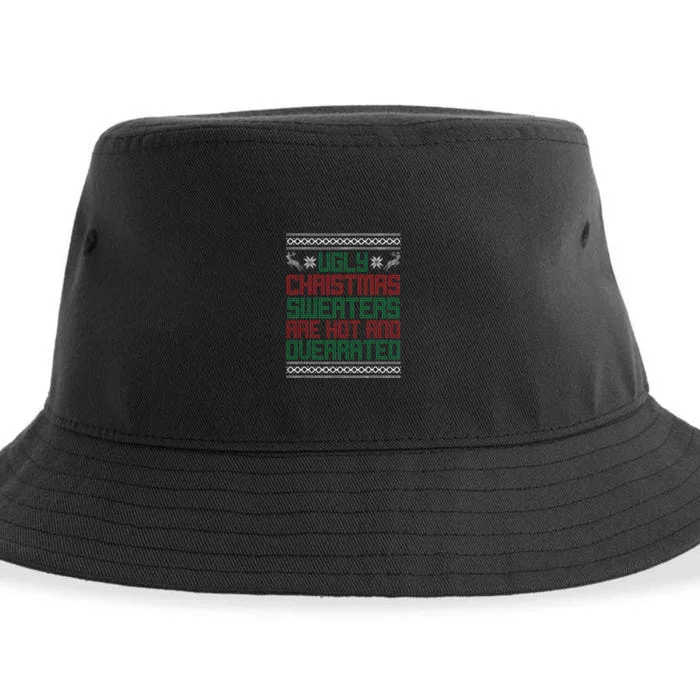 Funny Christmas For Ugly Sweater Party Sustainable Bucket Hat