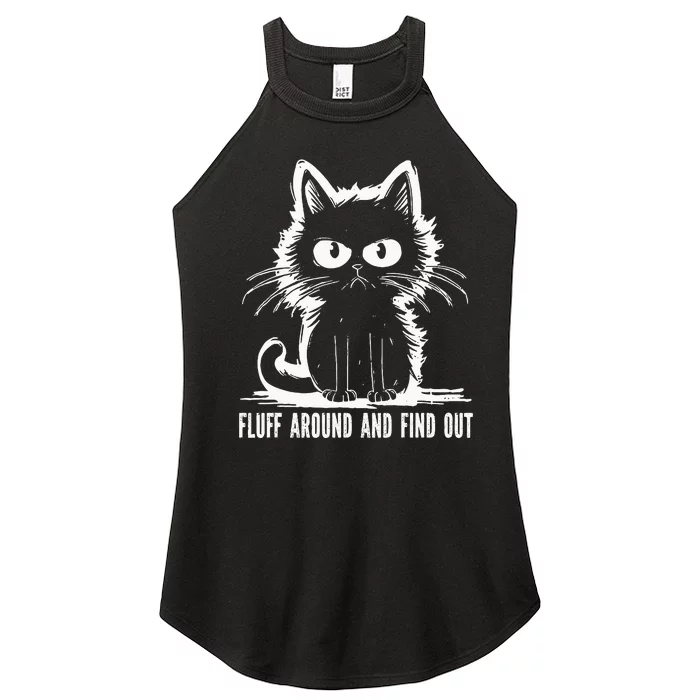 Funny Cat Fluff Around And Find Out Gifts Women’s Perfect Tri Rocker Tank