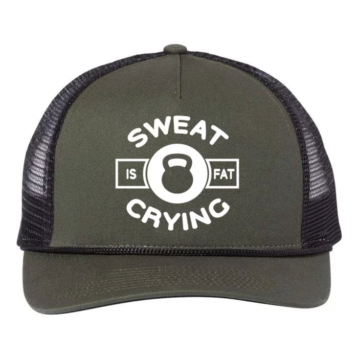 Fat Crying Funny Graphic Of Sweat Is Just Fat Crying Quotes Funny Gift Retro Rope Trucker Hat Cap