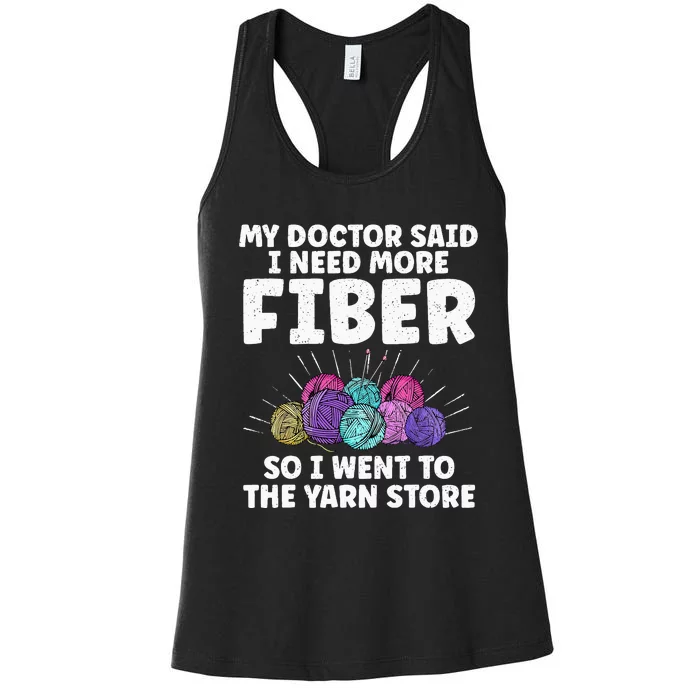 Funny Crocheting For Women Mom Knitting Yarn Crochet Lovers Women's Racerback Tank